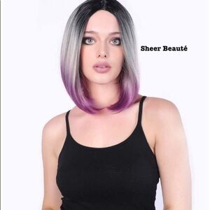 13inch Ombre Short Bob  Purple Wigs